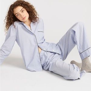 J. Crew end-on-end cotton long sleeve PJ set